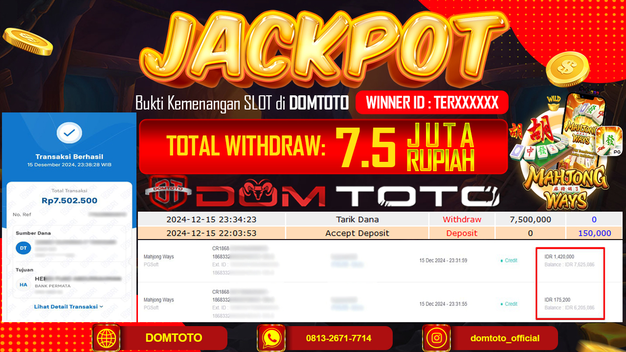 JACKPOT SLOT MAHJONG WAYS 16 DESEMBER 2024